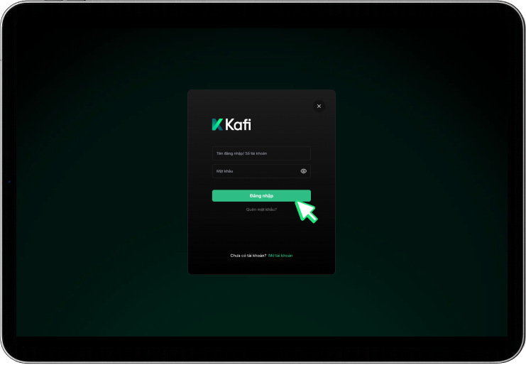 Kafi X website - Bước 2